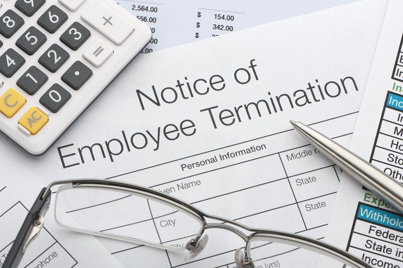 Close up of Employee termination form cm